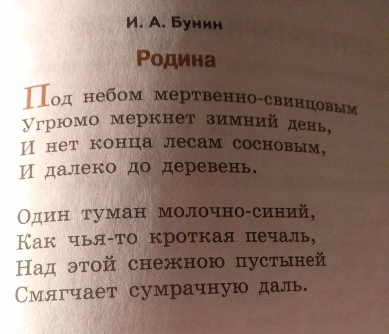 Стих Бунина Родина