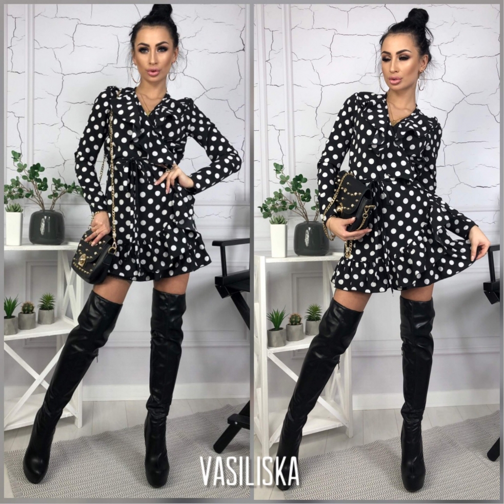 Платье прозрачное в горошек