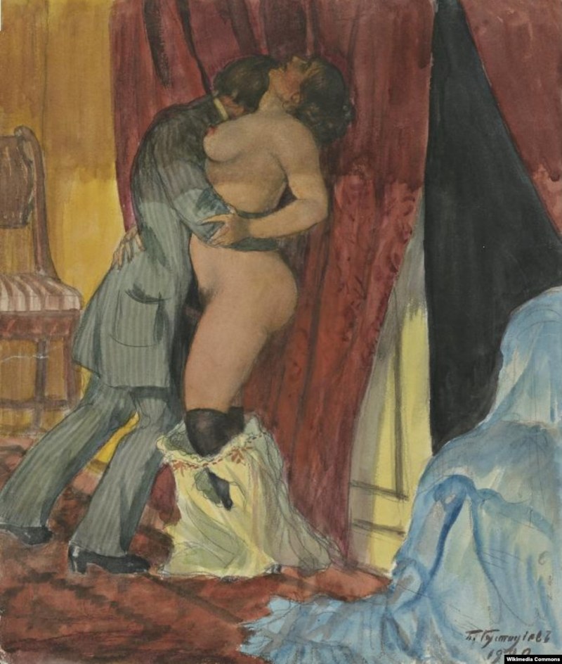 Кустодиев натурщица 1920