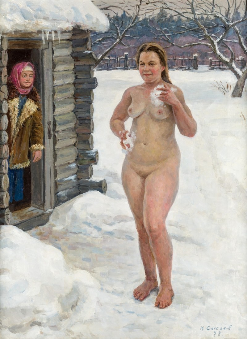 Голые пышные женщины в бане