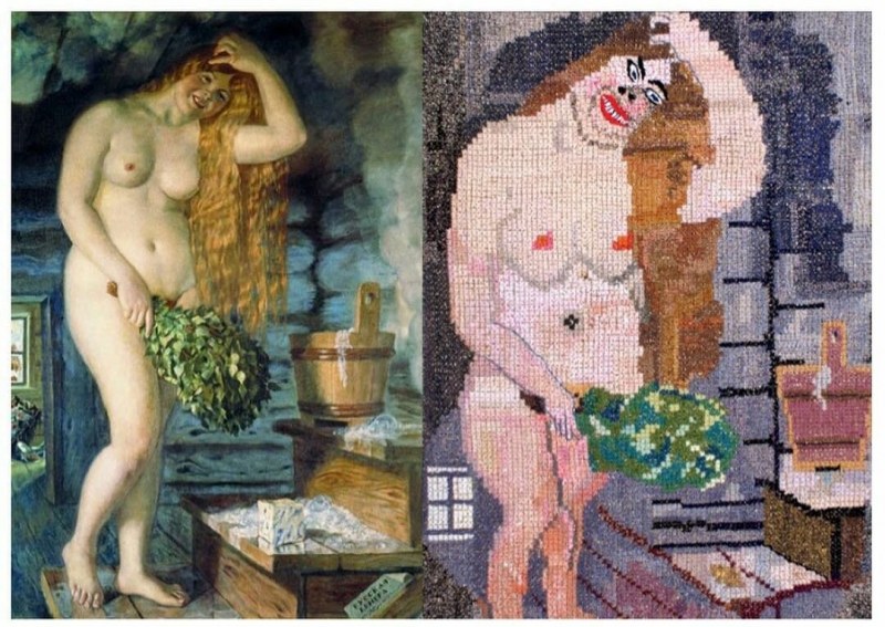 Кустодиев натурщица 1920