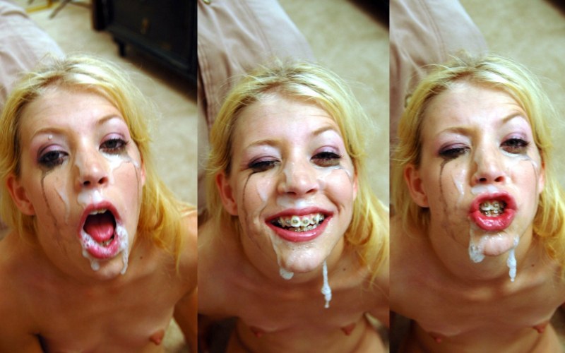 Девушки с брекетами cumshot