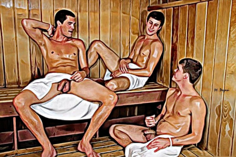 Рисунки голые парни в бане