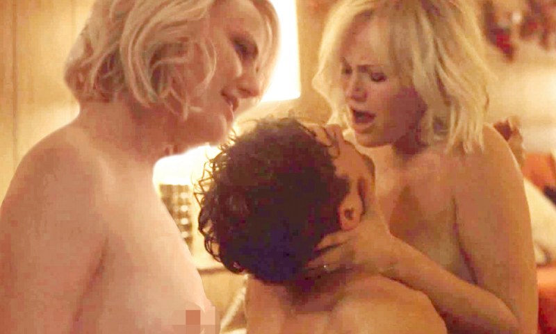 Malin Akerman nude topless and sex in Pool