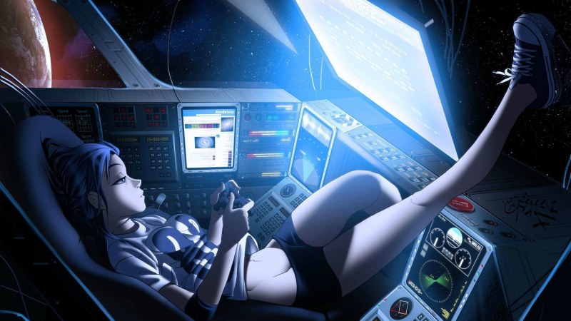 Девушка на космическом корабле
