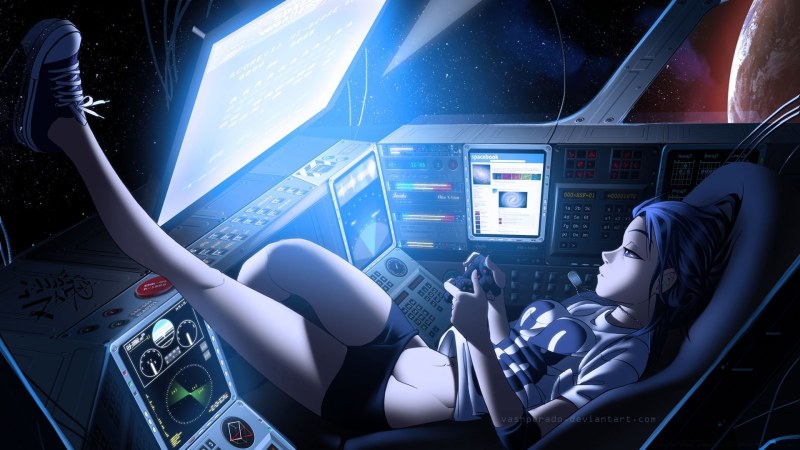 Аниме девушка на космическом корабле